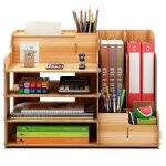 Organiseur de bureau en bois pour stylos et livres (5790)