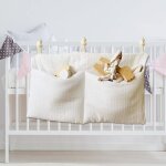 Organiseur de chambre de bb 2 en 1 - suspendu pour lit - sac  couches et jouets - blanc