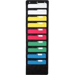 Organiseur de dossiers mural, 10 poches, noir, porte revue mural pour le bureau, la maison et les tudes ...