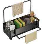 Organiseur d'�vier de cuisine ? support de rangement avec barre de serviette, support d'�ponge auto - ...