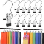 Organiseur de leggings pour placard, cintres portables pour voyage, 20 clips de suspension avec rev�tement ...