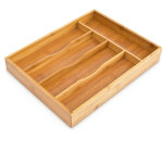 Organiseur de tiroir, range - couverts pour la cuisine, en bambou et mdf, hlp : env. 4, 5 x 25, 5 x 34 ...
