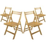 Orion91 - lot 4 chaises pliantes en bambou biano 46x44x78cm o91