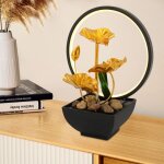 Ornements d'eau courante de fontaine, fontaine d?int�rieur cascade, avec lumi�res led, zen relaxante, ...