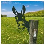 Ornements de jardin, d'�ne en m�tal, pour cl�tures d�corations en plein air maison �ne animaux jardin ...