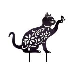 Ornements de jardin chat, statue en forme de chat en mtal, jardin chat statues pour en plein air cour ...