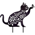 Ornements de jardin chat, statue en forme de chat en m�tal, jardin chat statues pour en plein air cour ...
