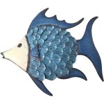 Ornement mural d�coratif en m�tal en forme de poisson, style nautique