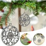 Ornements de no�l rond �vider en m�tal pendentif suspendu d�coration nouvel an souvenir pour arbre chemin�e ...