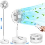 Oscillant ventilateur sur pied portable silencieux avec t�l�commande, 9'' pliable sol / table basse consommati ...