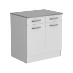 Sans marque - oslo meuble bas 2 portes + 2 tiroirs + plan - blanc - l 80 x p 60 x h 86 cm Sans marque - oslo meuble bas 2 portes + 2 tiroirs + plan - blanc - l 80 x p 60 x h 86 cm