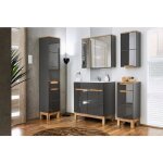 Otitec - armoire de salle de bain avec miroir murale - graphite - l60 - h70 - p20 - java - graphite