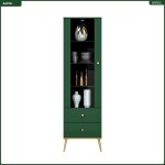 Otitec - armoire vitrine - h. 190 x l. 55 x p. 40 cm - sapin