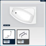 Otitec - baignoire asymétrique - 130 x 85 cm - droite - sans habillage - avec pieds - vidage chrome - ... Otitec - baignoire asymétrique - 130 x 85 cm - droite - sans habillage - avec pieds - vidage chrome - ...