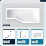 Otitec - baignoire asymétrique - 150 x 75 cm - droite - avec tablier - pieds - pare baignoire 3 volets ... Otitec - baignoire asymétrique - 150 x 75 cm - droite - avec tablier - pieds - pare baignoire 3 volets ...