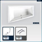 Otitec - baignoire asymétrique - 170 x 125 cm - gauche - sans habillage - avec pieds - vidage chrome ... Otitec - baignoire asymétrique - 170 x 125 cm - gauche - sans habillage - avec pieds - vidage chrome ...