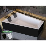 Otitec - baignoire asymétrique blanche + tablier noir + repose tête - 180 x 125 - gauche - intima duo ... Otitec - baignoire asymétrique blanche + tablier noir + repose tête - 180 x 125 - gauche - intima duo ...