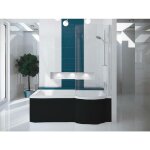 Otitec - baignoire bain douche avec pare de baignoire - droite - avec tablier de baignoire noir - 170 ... Otitec - baignoire bain douche avec pare de baignoire - droite - avec tablier de baignoire noir - 170 ...