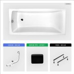 Otitec - baignoire rectangulaire - 160 x 70 cm - sans habillage - avec pieds - repose - tête - vidage ... Otitec - baignoire rectangulaire - 160 x 70 cm - sans habillage - avec pieds - repose - tête - vidage ...