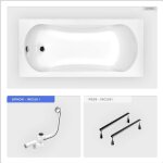 Otitec - baignoire rectangulaire - 160 x 70 cm - sans habillage - avec pieds - vidage chrome - aria Otitec - baignoire rectangulaire - 160 x 70 cm - sans habillage - avec pieds - vidage chrome - aria