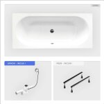 Otitec - baignoire rectangulaire - 160 x 75 cm - sans habillage - avec pieds - vidage chrome - vitae ... Otitec - baignoire rectangulaire - 160 x 75 cm - sans habillage - avec pieds - vidage chrome - vitae ...