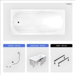Otitec - baignoire rectangulaire - 190 x 80 cm - avec habillage - pieds - vidage chrome - bona Otitec - baignoire rectangulaire - 190 x 80 cm - avec habillage - pieds - vidage chrome - bona