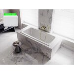 Otitec - baignoire rectangulaire blanche  encastrer + repose tte - 160 x 75 - talia slim - blanc