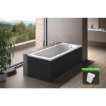 Otitec - baignoire rectangulaire blanche + tablier noir + repose tête - shea - 180 x 80 - noir Otitec - baignoire rectangulaire blanche + tablier noir + repose tête - shea - 180 x 80 - noir