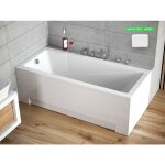 Otitec - baignoire rectangulaire - avec tablier blanc et repose tte offert modern 170x70 - blanc