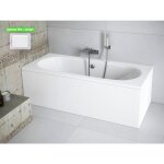 Otitec - baignoire rectangulaire - avec tablier blanc et repose tte offert vitae 180x80 - blanc