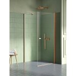 Cabine de douche pivotante 80x80 cm cuivre bross� monako copper brushed - cuivre bross�