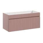 Otitec - meuble sous lavabo de salle de bain area rose l. 100 - h. 46 - p. 45, 6 - rose