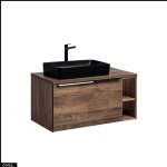 Otitec - meubles sous vasque - 100 cm - avec vasque � poser et plan - bold oak
