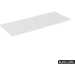 Otitec - plan de vasque en bois blanc alpin l. 120 x p. 46 x h. 2, 5 - blanc alpin