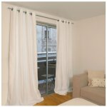 Ottawa - rideau thermique occultant jacquard 140x260 cm coloris - blanc
