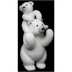 Paris prix - ours debout avec 2 bbs manteau 52cm blanc