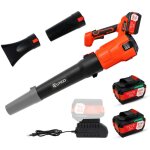 Souffleur de feuilles sans fil, souffleur  batterie avec 2 batteries 4, 5 ah 21v et chargeur, 45m / ...
