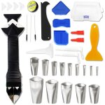 Bluedeer - outil de calfeutrage en silicone 35pcs, joint calfeutrage outils 3 en 1, buses de finition ...