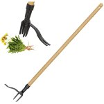 Outil de d�sherbage � manche long - design � t�te en acier � 4 griffes - �liminez facilement les mauvaises ...