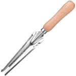 Outil gouge de d�sherbage en acier inoxydable avec poign�e en bois, 33. 5cmx3cm d�sherbeur manuel jardin ...