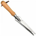 Outil gouge de dsherbage en acier inoxydable avec poigne en bois, dsherbeur manuel pour jardin dsherbage ...