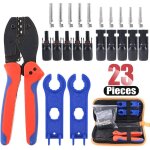 Outils de sertissage solaires, 23pcs kit d'outils de sertissage connecteur de cble solaire mc4 2, 5 ...