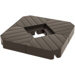 Lot de 4 dalles de lestage parasol d�port� pi�tement croix - � lester eau ou sable - hdpe chocolat
