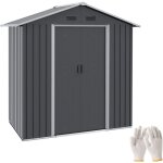 Outsunny - abri de jardin - remise pour outils - cabanon porte verrouillable - dim. 194l x 110l x 184h ...
