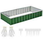 Outsunny - carr� potager de jardin dim. 174l x 90l x 30h cm - modulable, montage sans outils, gants fournis ...