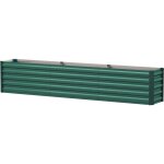 Carr� potager de jardin rectangulaire dim. 240l x 120l x 30h cm t�le d'acier ondul�e vert