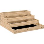 Outsunny - carr potager jardinire en escalier 4 niveaux dim. 113 x 113 x 46 cm bois sapin naturel