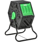Outsunny - composteur de jardin 65l - bac à compost pour déchets - rotatif 360° - acier pp noir vert Outsunny - composteur de jardin 65l - bac à compost pour déchets - rotatif 360° - acier pp noir vert