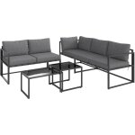 Outsunny - ensemble salon de jardin d'angle 5 places 4 pièces modulables tables basses gigognes acier ... Outsunny - ensemble salon de jardin d'angle 5 places 4 pièces modulables tables basses gigognes acier ...
