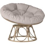 Outsunny - fauteuil papasan pivotant avec coussin grand confort dia. 100 cm gris clair Outsunny - fauteuil papasan pivotant avec coussin grand confort dia. 100 cm gris clair